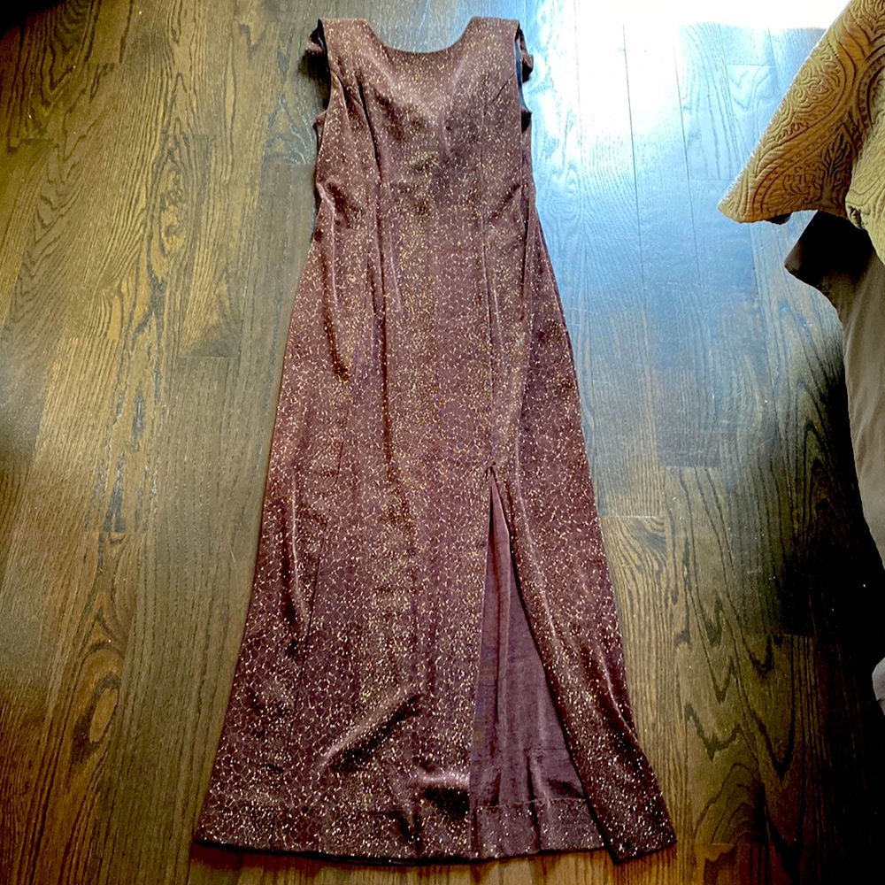 Beautiful sparkly high front, scoop back dress